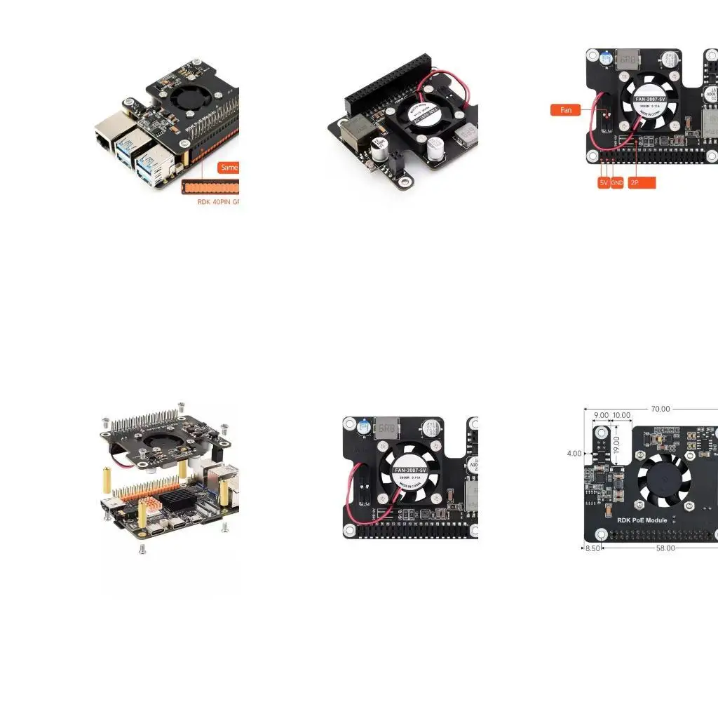

652F Инновационная мощность над платой расширения Ethernet для RDK с металлическим радиатором и вентилятором активного Compliant
