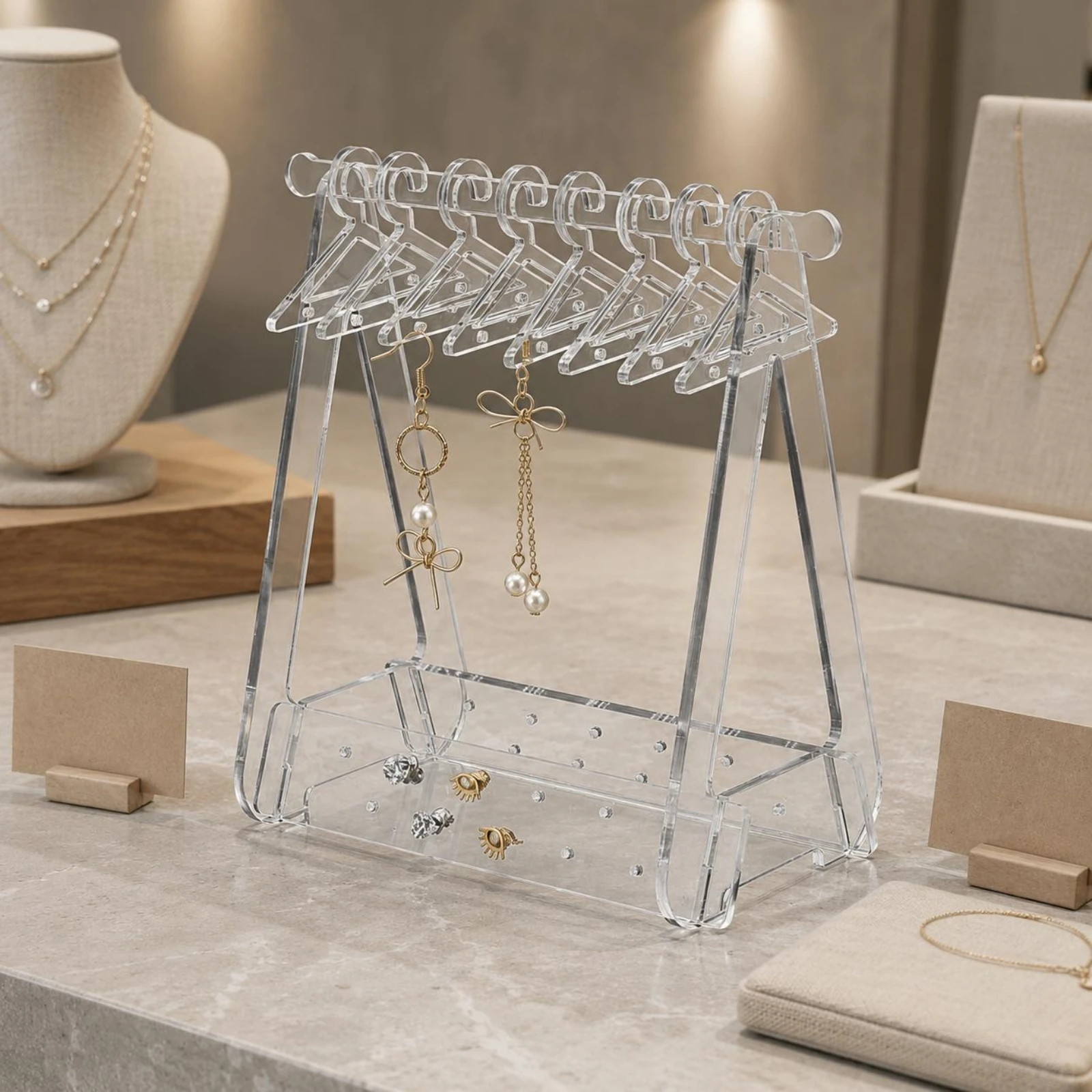 

Acrylic Earring Display Stand Minimalist Earring Display Stand Jewelry Accessory Compact Easy to Organize