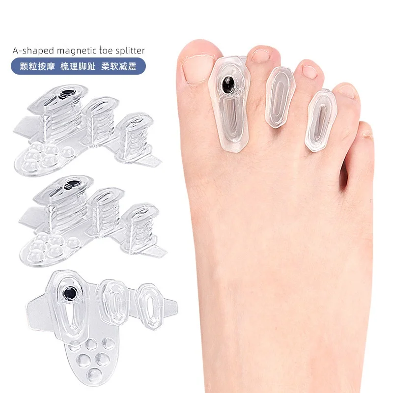 Forefoot Pad Single-hole Hallux Valgus Toe Separator Magnetic Shock Absorption Massage Forefoot Pad  Big Foot Bone Orthopedic