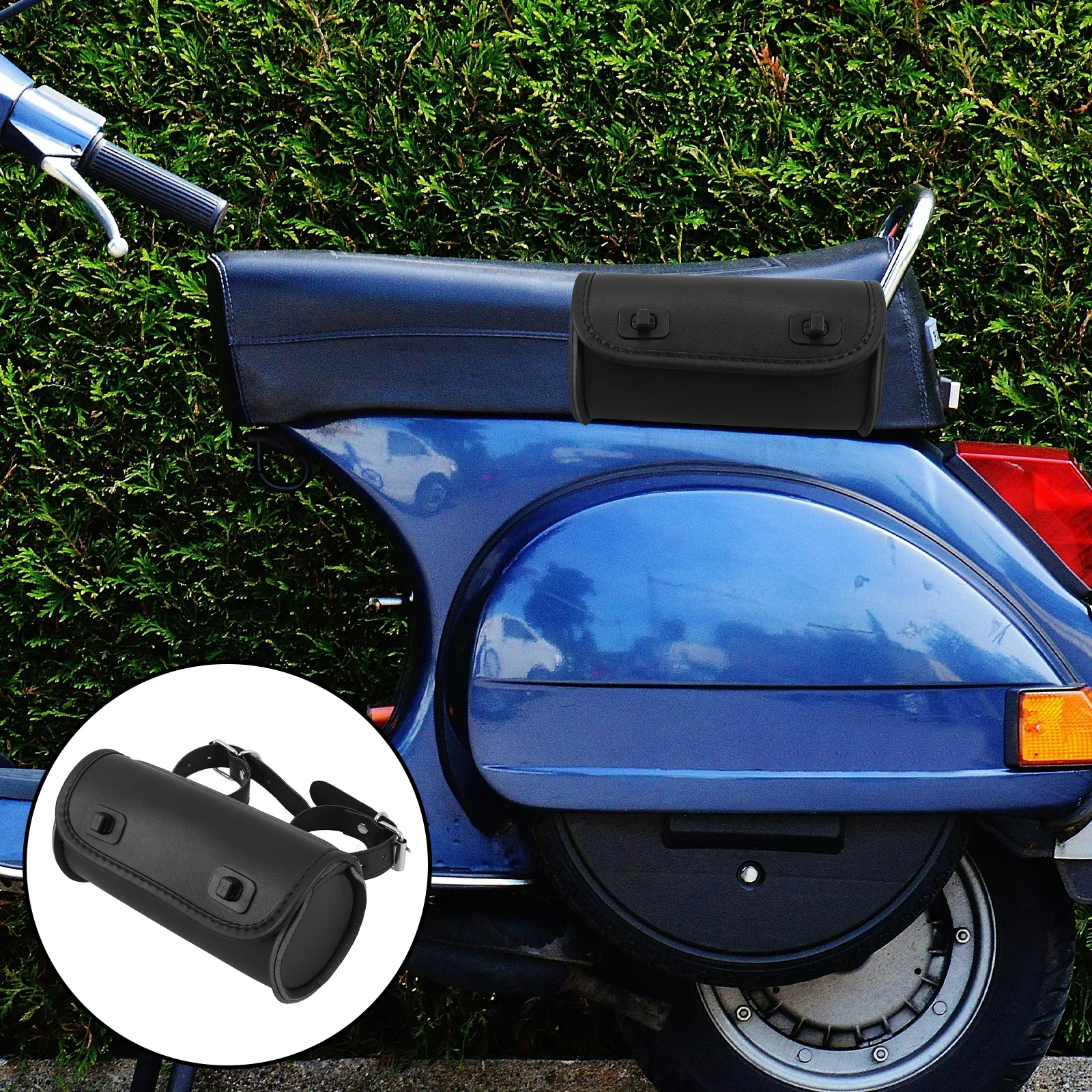 

Retro Motorcycle Fork Bag PU Mini Roll Side Bag Handlebar Tool Storage for Front Forks Motorcycle Accessories Saddle Bags