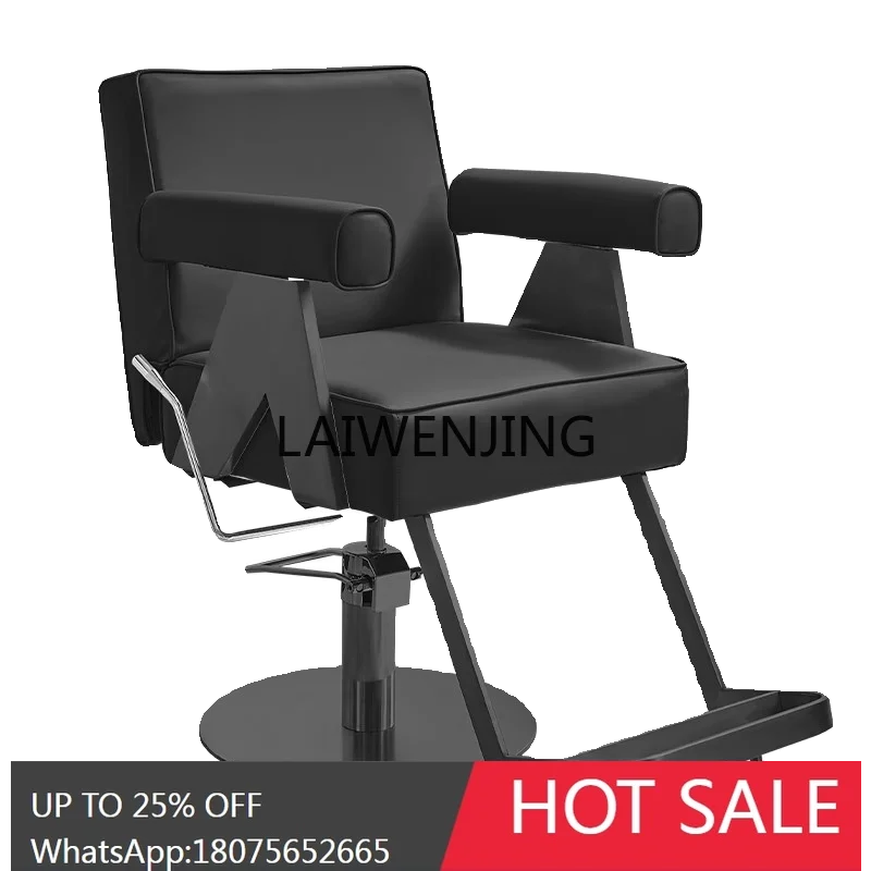 

barber shop reclines the hair perm and dye chair and can lift the rotating stool.