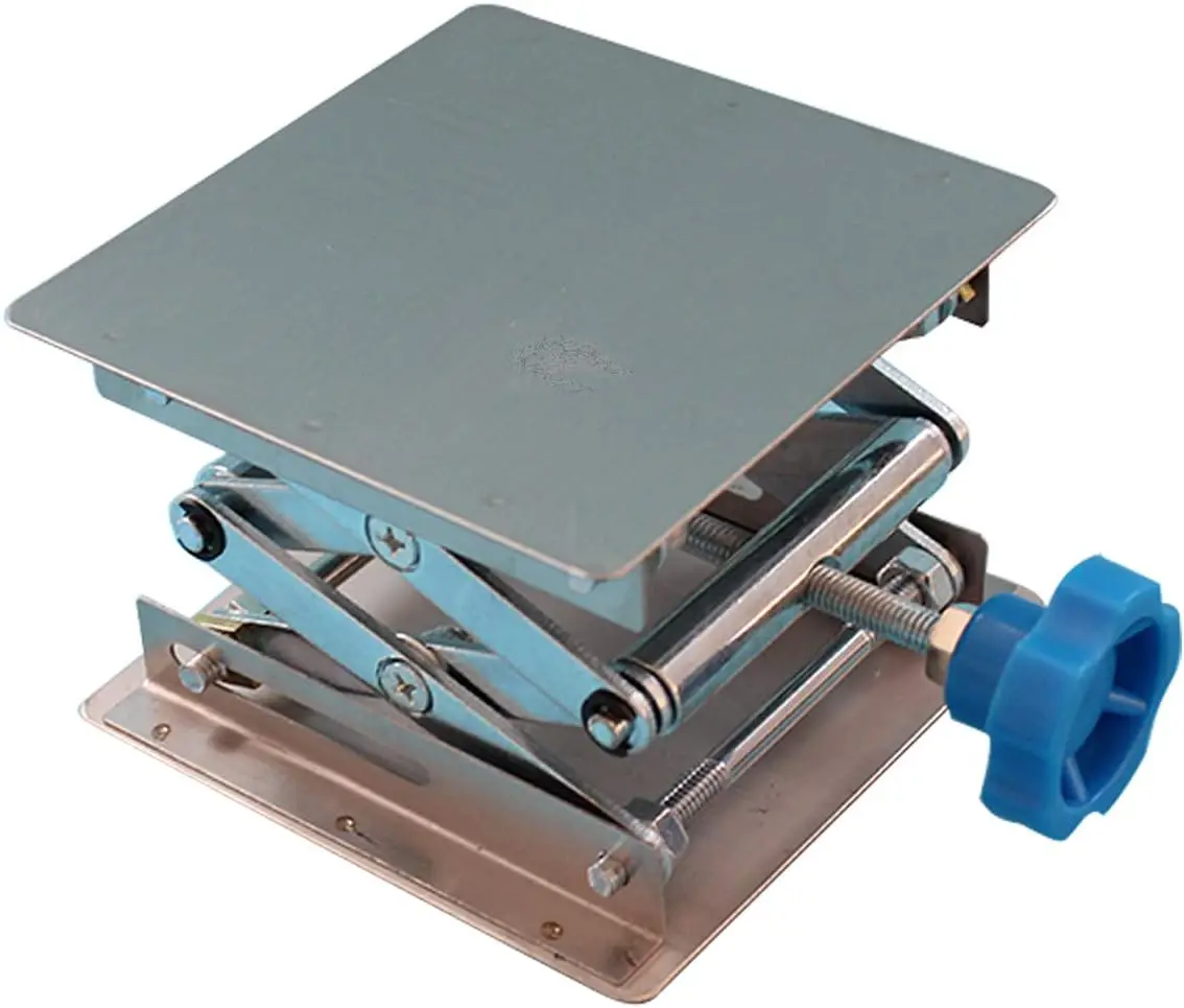 Supporto per martinetto da laboratorio in acciaio inossidabile Mini sollevamento a forbice da 4x4 pollici per attrezzature da laboratorio