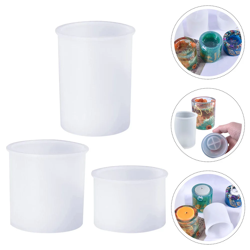 

1Set Aromatherapy Furnishing Articles Making Molds Silica Gel Cylinder Holder Resin Craft DIY Silicone Mold for Home