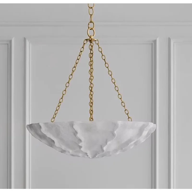 French retro wabi vc plaster chandelier bedroom American living room dining room villa