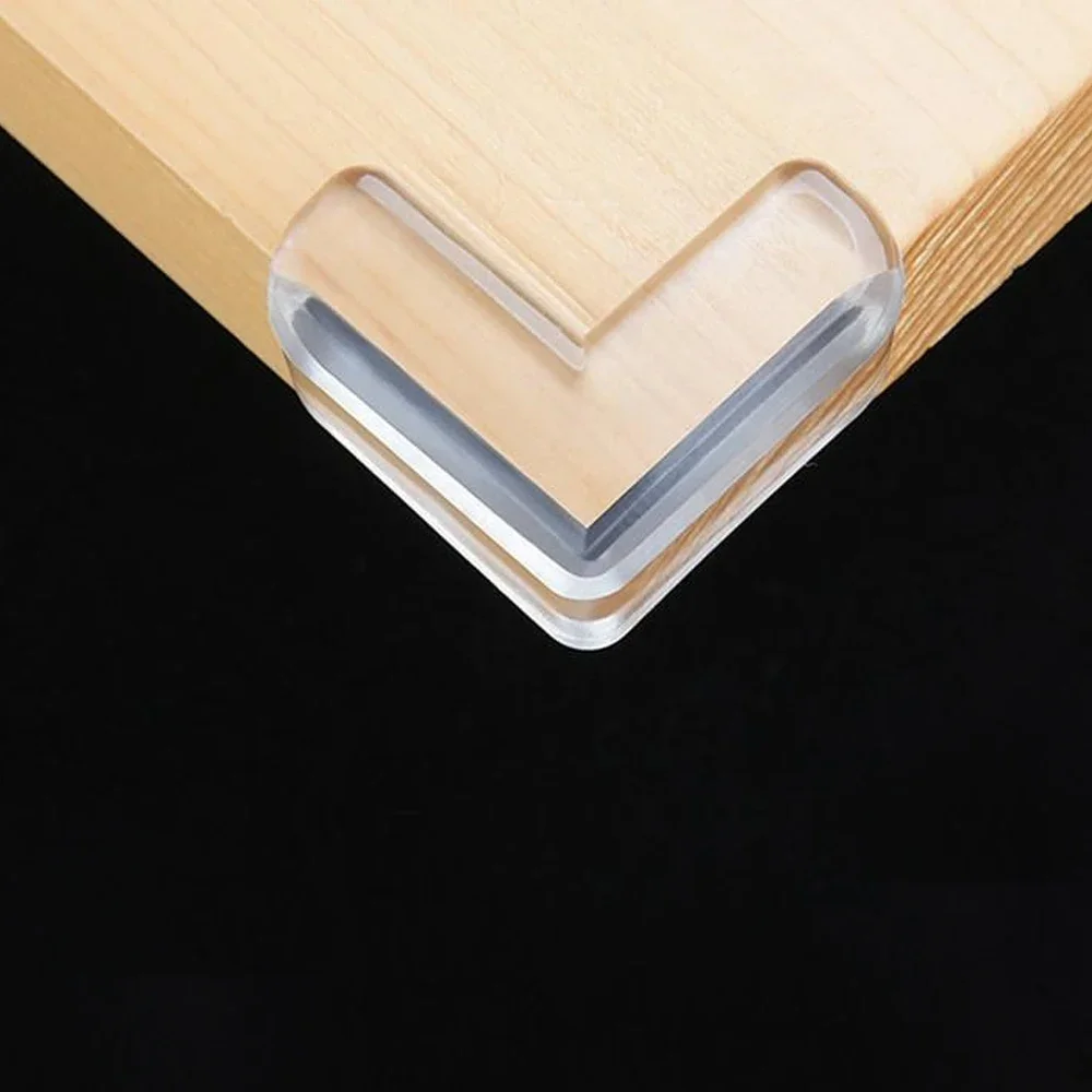 4pcs/lot Anti-collision Glass Table Protection Clear Rubber Furniture Table Desk Corner Edge Cushion Guard Protector Baby Cover image 2
