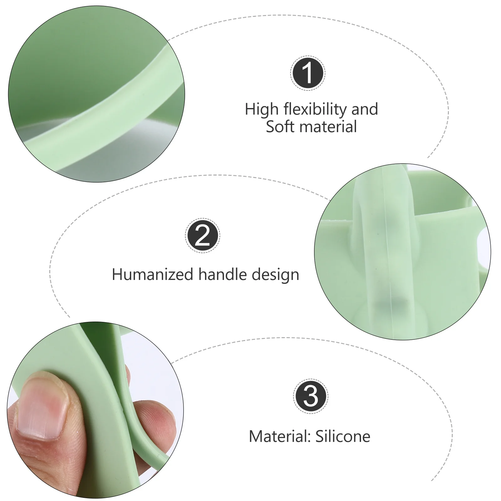 

1Pcs 6cm Super Wide Mouth Nursing Bottle Silicone Handle Easy Install Detach Comfortable Grip High Elasticity Heat Resistant