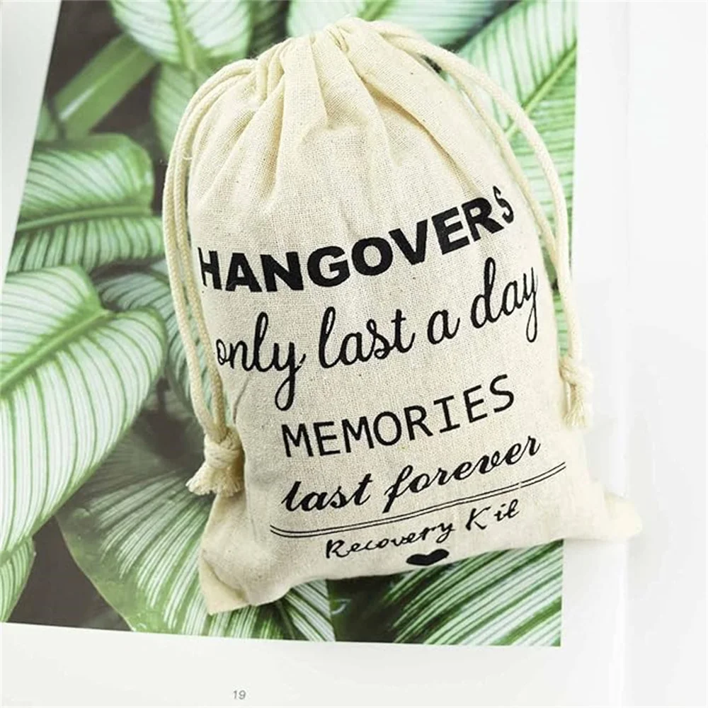 

Bachelorette Party Favors Hangover Kit - 20 PCS (5'' x 7'') Party Favor Bags with 20 PCS Gift Tags and Cotton Drawstring for Wed