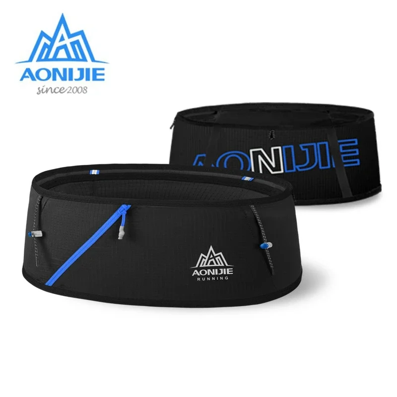 AONIJIE 4-drożny rozciągliwy pas do biegania z nawadnianiem saszetka biodrowa podróżna saszetka na pieniądze Trail Marathon trening gimnastyczny Fitness uchwyt na telefon komórkowy