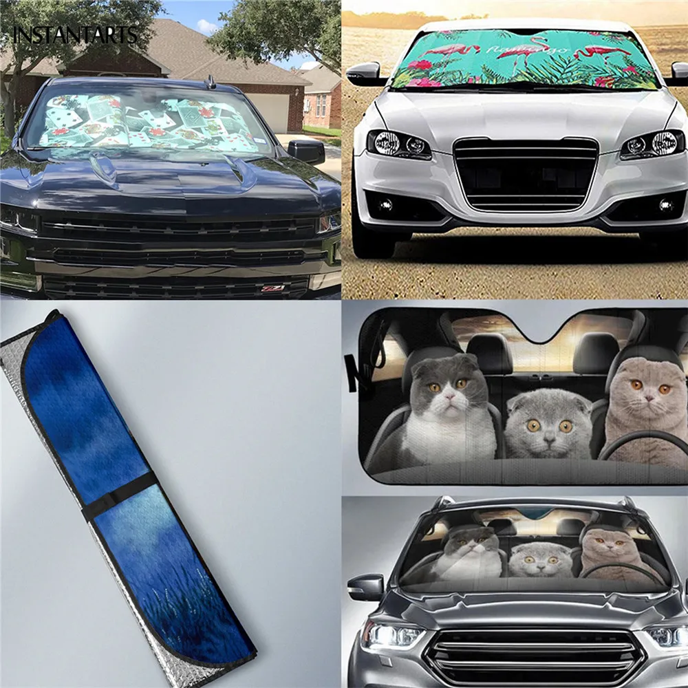 Front Windshieled Sunshade for Car Cool Iron Eyes Print Auto Visor Shield Cover Summer Vehicle Sun Shades pare soleil de voiture