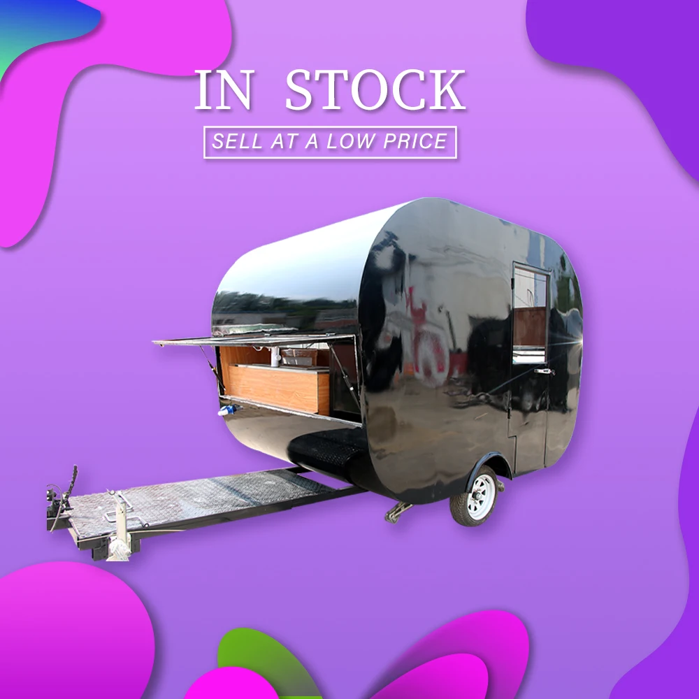 In Stock Coffee Caravan Mobile Food Truck Trailer Catering Equipment Kitchen Food Processing Hot Dog Ice Cream Cart Vending