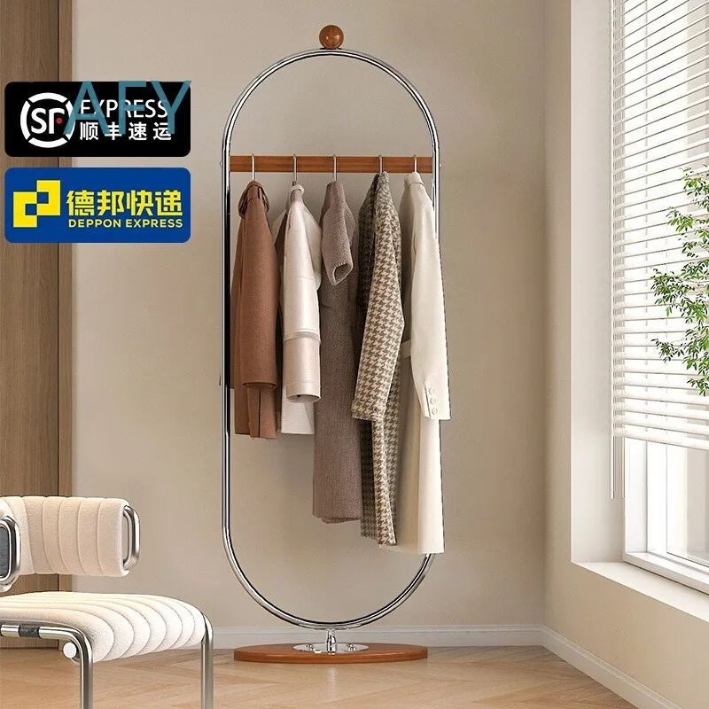 Vintage Style Floor Standing Coat Rack for Entryway Hallway Overnight Clothing Storage Rack Living Room Luxury Stainless