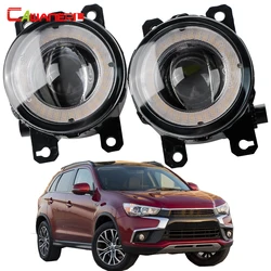 2 X Car LED Fog Light with Angel Eye DRL Daytime Running Lamp Assembly 30W H11 For Mitsubishi Outlander Sport ASX RVR 2007-2020