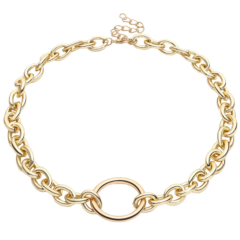 

Metal Necklace Punk Hanging Pendant Golden Simple Exaggerated Geometric Choker Collarbone Women Necklace Gift Women Choker