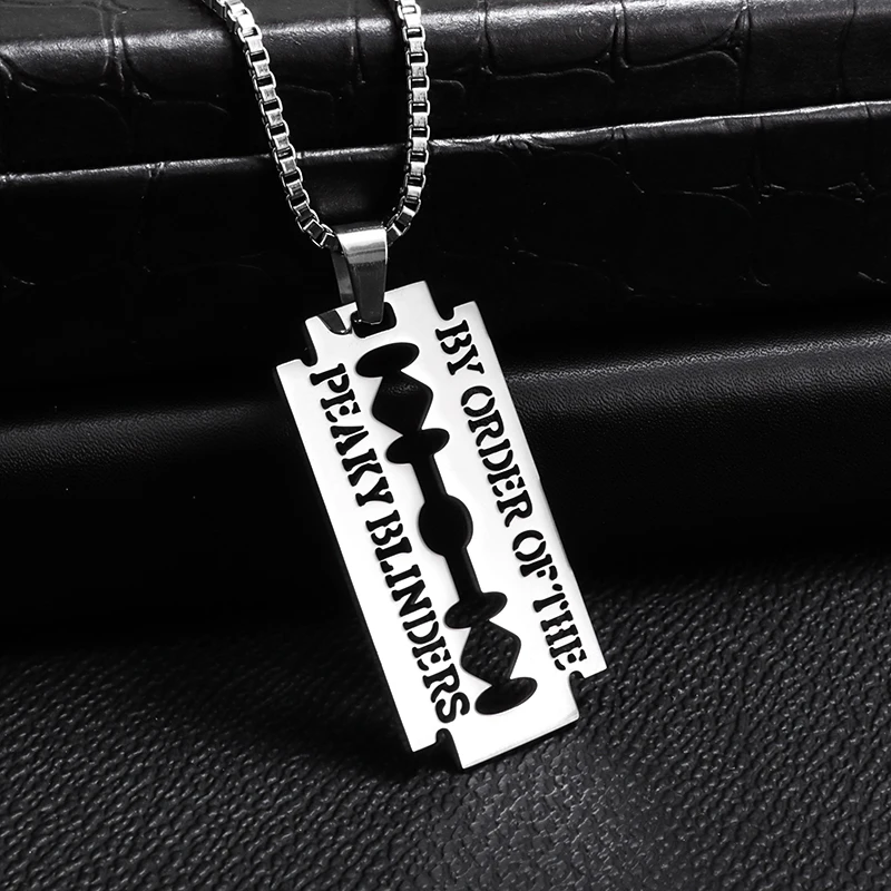 Gangster Password Razor Men Stainless Steel Razor Blade Pendant Necklace Hot Blood Design Fashion Trend Party Wear Jewelry Gift