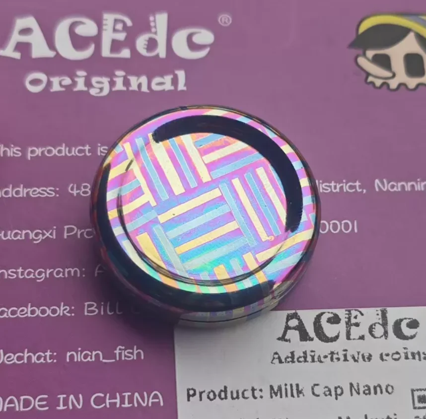 Used EDC Acedc Nano Timascus Weaving Pattern fidget slider decompression toy