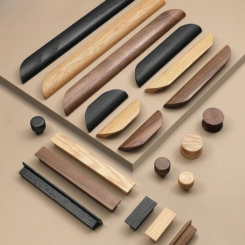 1 Stück Küchenbeschlag, verlängerte Schubladengriffe aus Walnussholz, hochwertige Naturholzgriffe im Holzdesign für Küchenschränke und Kleiderschränke. – Detail 2