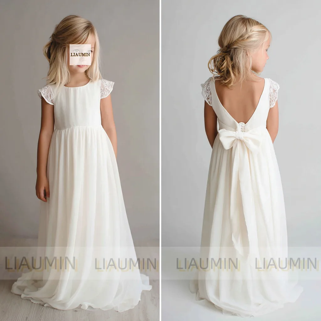 

Flower Girl Dresses Chiffon Cap Sleeve For Wedding Formal Princess First Communion Gown Pageant Kids Skirt Customized W1.1.145