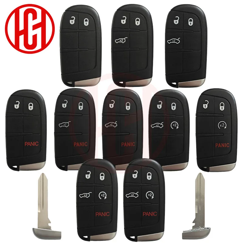 Car Smart Key Case Shell For Jeep Cherokee Dodge Ram 1500 Journey Charger Dart Challenger Durango Chrysler 300 CY24 Blade