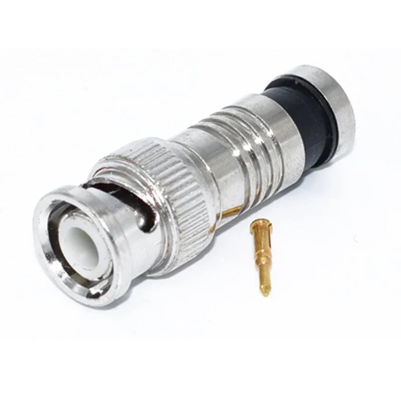 Imagem -03 - Conector de Compressão Escam para Cabo Coaxial Câmera Cctv Acessórios Sistema de Segurança Bnc Rg59 10 Pcs por Lote