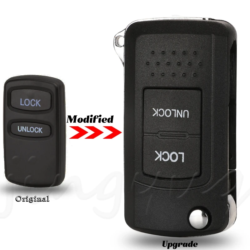 

Jingyuqin флип-складной чехол для дистанционного ключа автомобиля, брелок для ключа Mitsubishi для Lancer 2, сменный чехол для ключа автомобиля