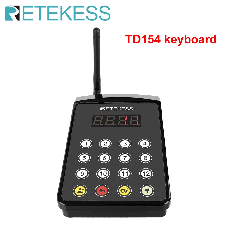 RETEKESS 1 Pcs Touch Keyboard Transmitter For TD154 Restaurant Pager Wireless Watch Pager System Kitchen Coffee Bar Hotel Club