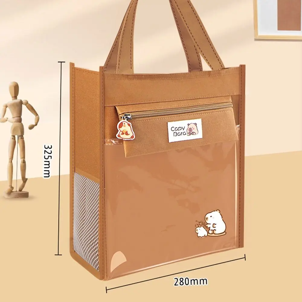 Astronaut Capybara Tutoring Bag Cartoon Partition Storage Kids Document Bag Reusable Large Capacity Canvas Tote Bags Children