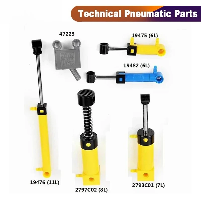 

Набор из 6 технических пневматических шлангов для воздушного насоса, совместимый с LEGO, для создания технических моделей из строительных блоков