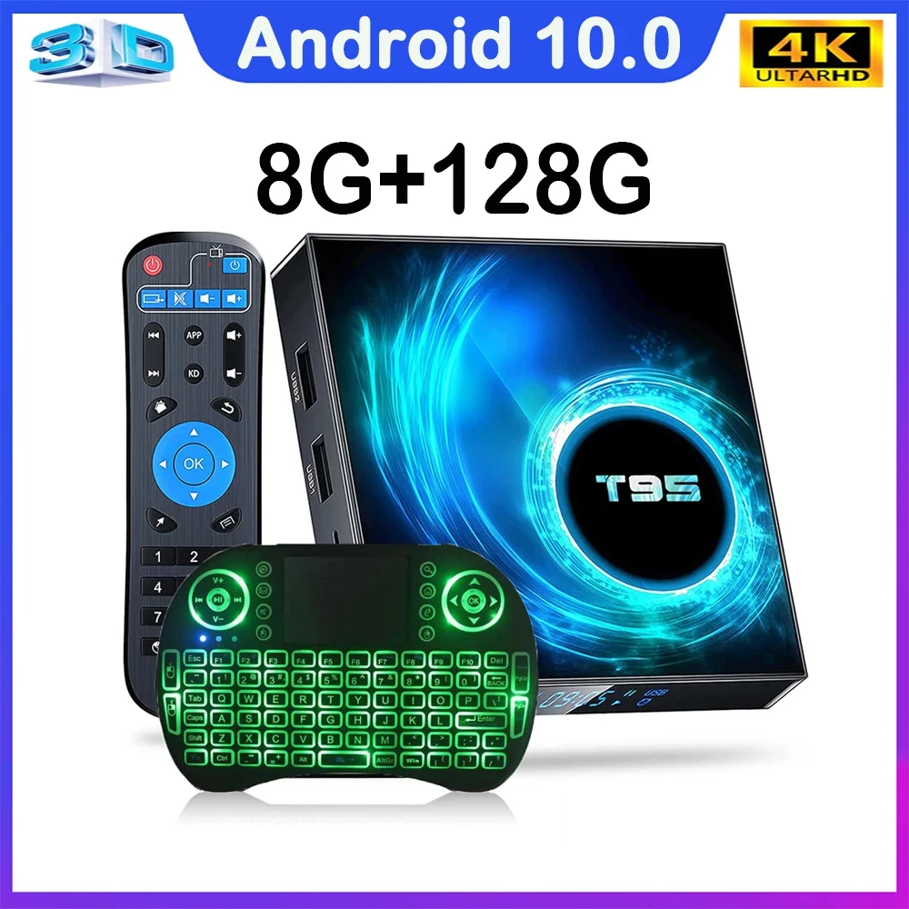 

T95 H616 Smart TV Box Android 10 Ethernet Dual Wifi 2.4G&5G Quad Core Support Ram8G Rom 32G 64G 128G 6K Set Top Box Media Player