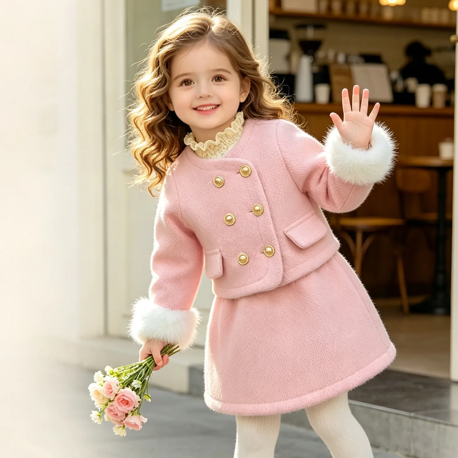 Gentle Temperament Two Price Sets 2026 Autumn Winter New Sweet Fashion Pink Skirt Suit Two Price Sets