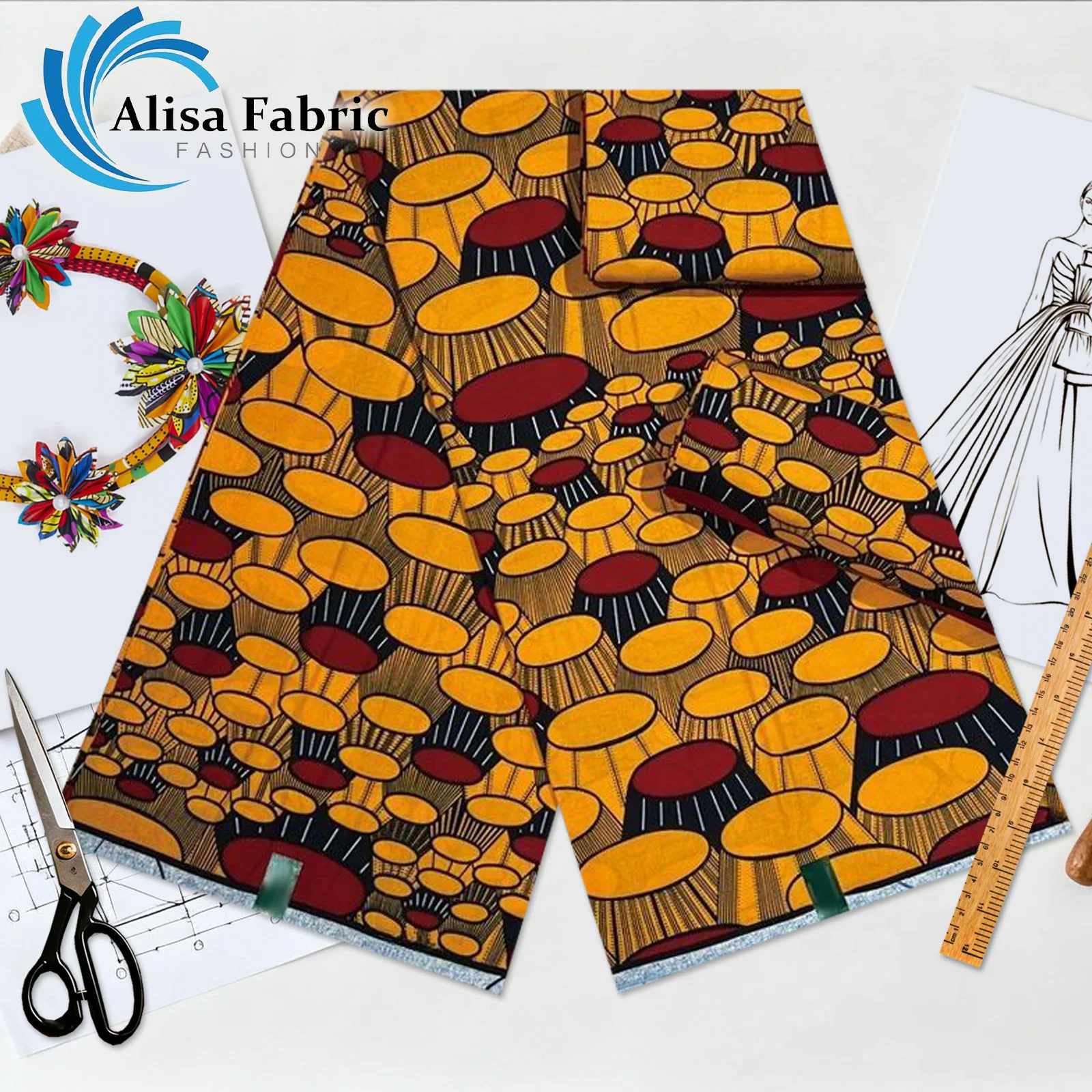 

2025 latest nigerian real wax fabric 6yards Christmas African veritable guaranteed 100% cotton fabric for man and woman