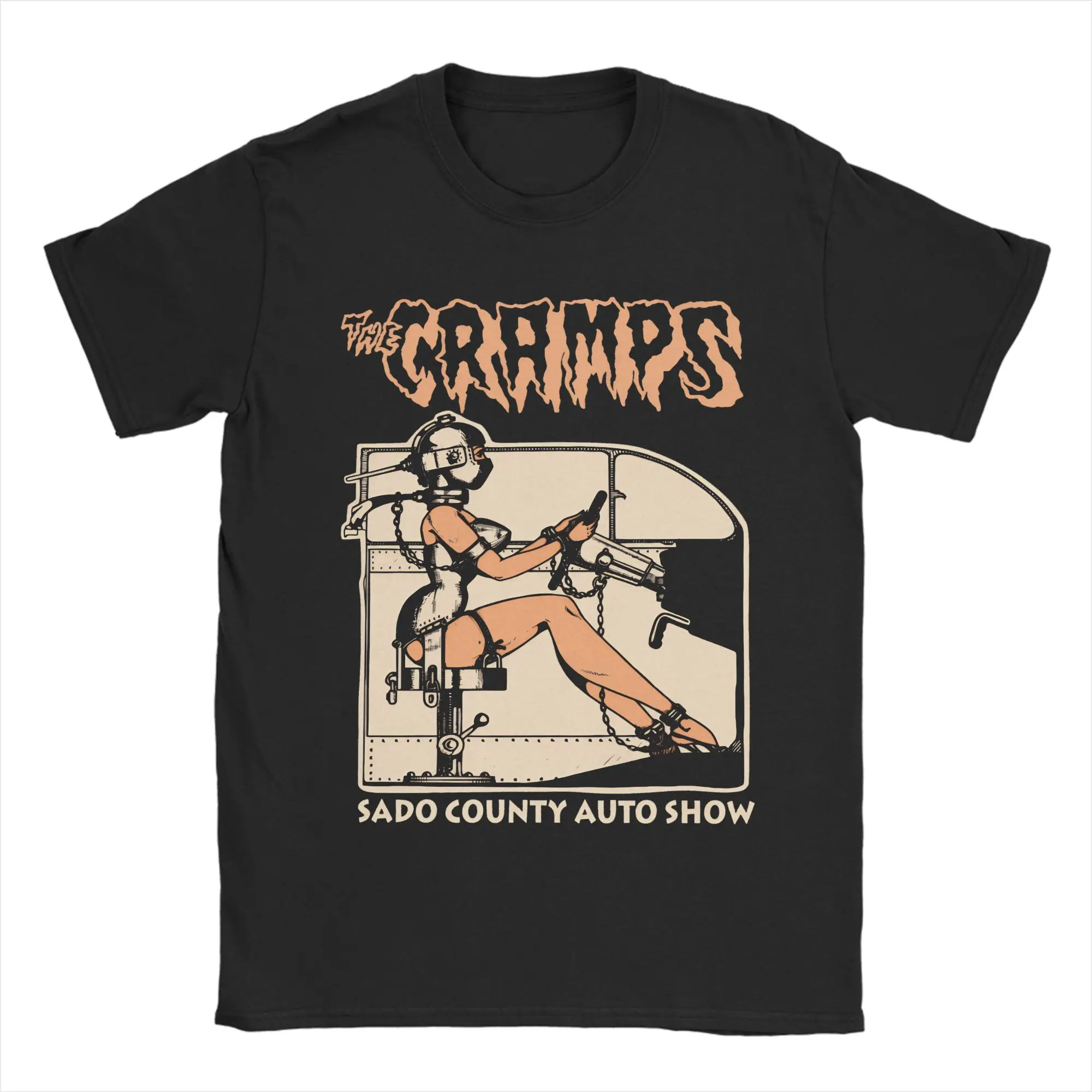 Men's The Cramps Psychobilly Music T Shirt Clothes Novelty Short Sleeve Crewneck Tee Shirt Graphic Printed T-Shirts