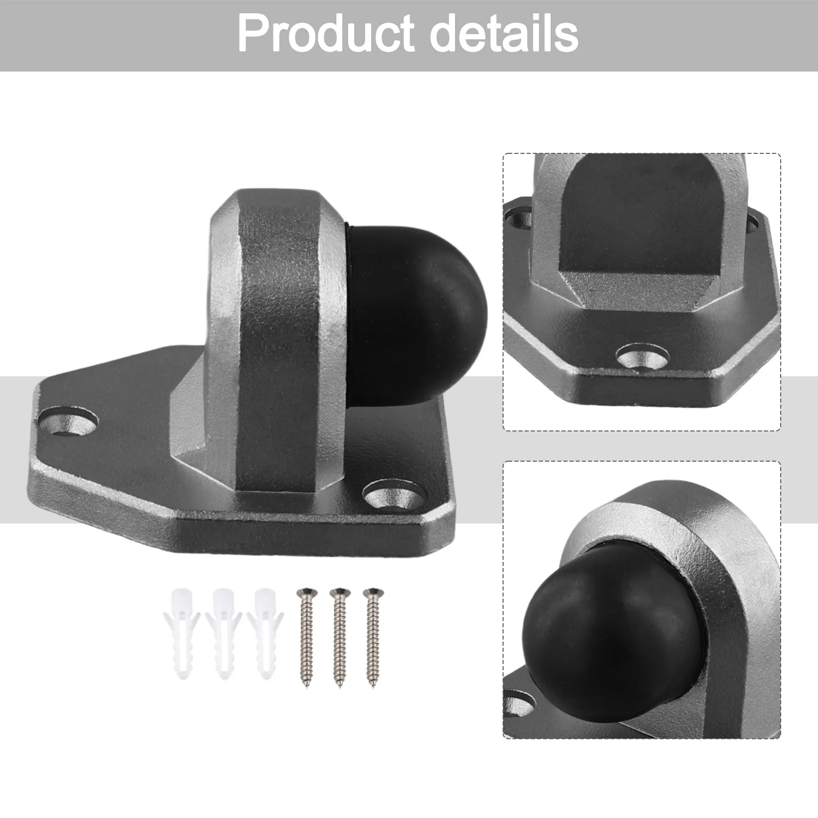 

Door Suction Door Stop Wall Mounted Windproof Anti-Collision Bathroom Bedroom Glass Door Stainless Steel Brand New