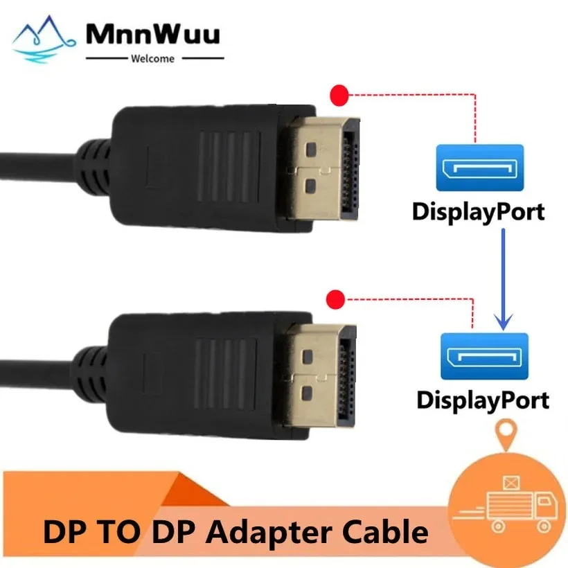 MnnWuu 1.8M 1080P HDR DP To Display Port Cable for Video PC Laptop TV 1.8M DP Adapter Cable DP TO DisplayPort Cable for Notebook