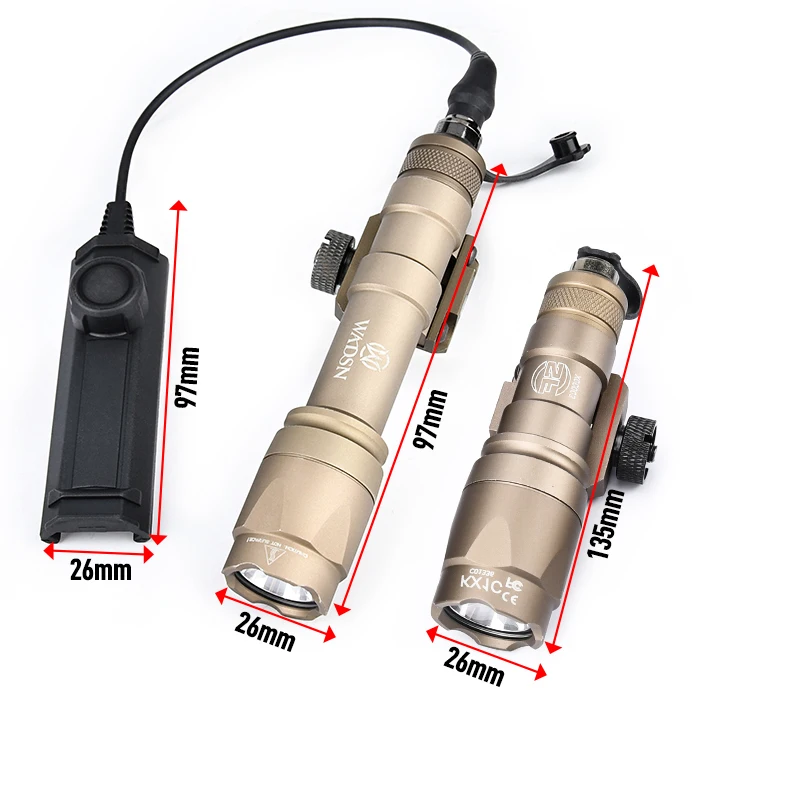 

Тактический фонарь WADSN M300 M600 SF Surefir Scout Light, мощная белая светодиодная лампа, двухфункциональный переключатель давления, снаряжение для страйкбола