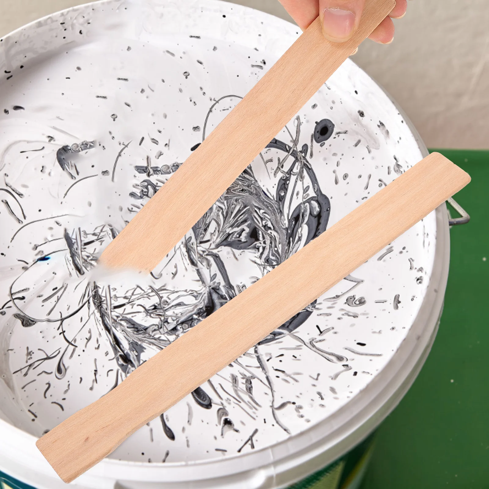 25 stücke Farbe Mischen Stick Rühren Werkzeug Wiederverwendbare Holz Rühren Stick Leichte Manuelle Rührer Für Home Bau Langlebig