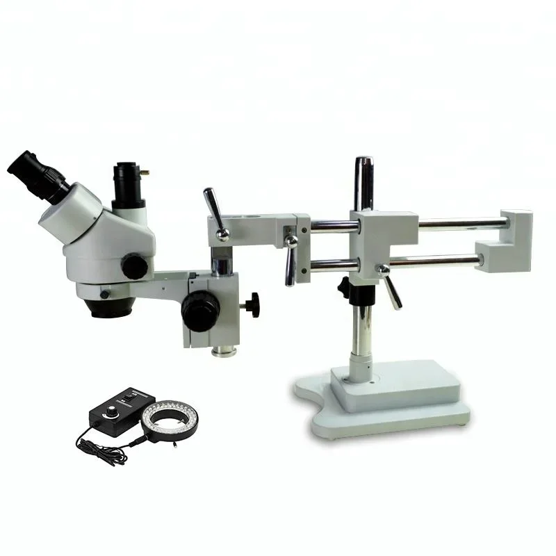 Jewelry 7-45X Double Boom Stand Zoom  Electronic Trinocular Optical Stereo Microscope Manufacturers Prices for PBC Repair