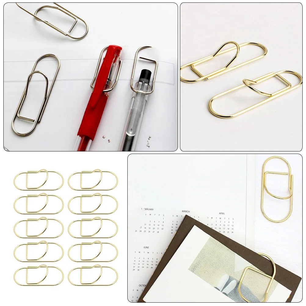 10 قطعة حامل مشبك القلم متعدد الاستخدام ملحقات الكمبيوتر المحمول حامل القلم الرصاص المعدني مشبك الورق لتنظيم المستندات واللوازم المدرسية