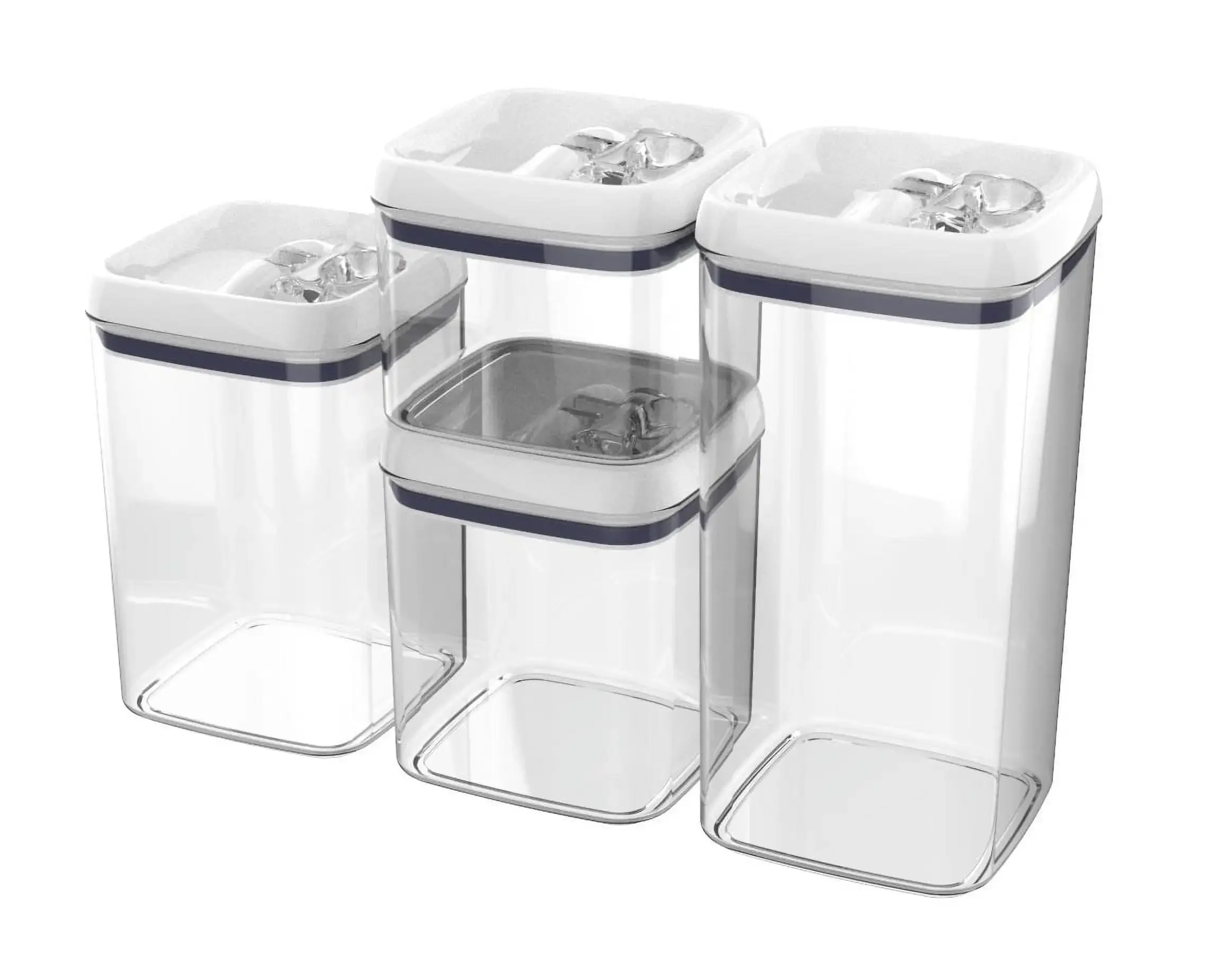 

HOME.Canister Pack of 4, Flip-Tite Square Food Storage Container Set,Fast delivery