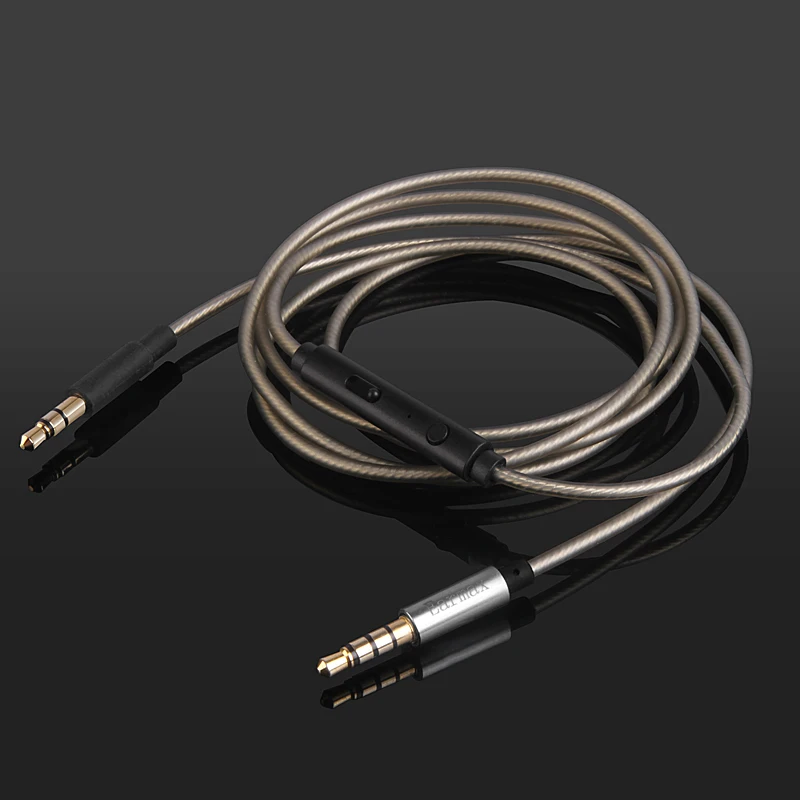 Upgrade Silber Audio Kabel Mit Fernbedienung Mic Für KOS BT540I BT539i UR42i SP330 Pro4S SP540 kopfhörer