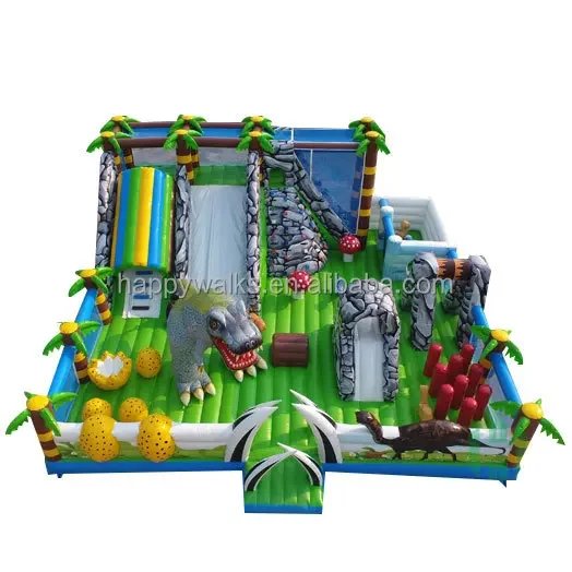 Dinosaur Theme Inflatable Bouncy Castle for Kids PVC Outdoor Amusement Park Playgrounds with Double Stitching