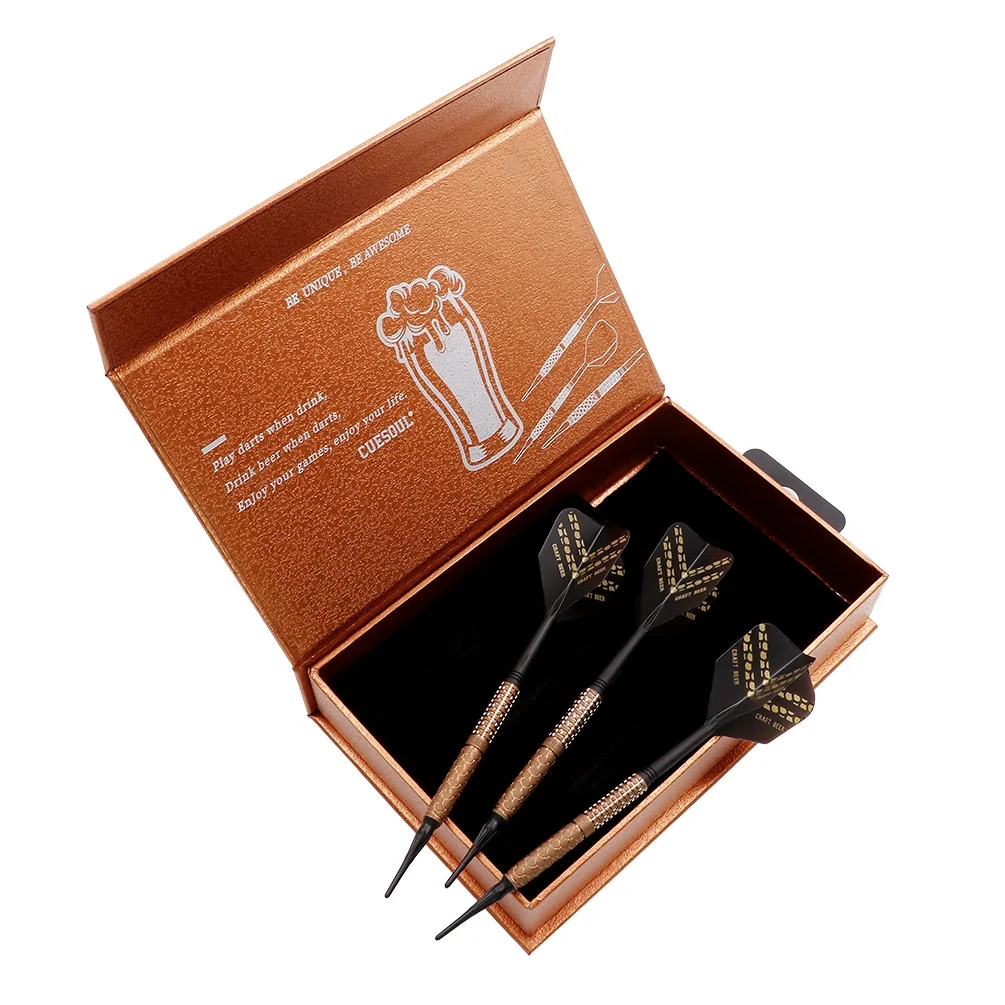 

CUESOUL Craft Beer with Oil Paint Finished and Unifying ROST Flights-21g Soft Tip 90% Tungsten Dart Set