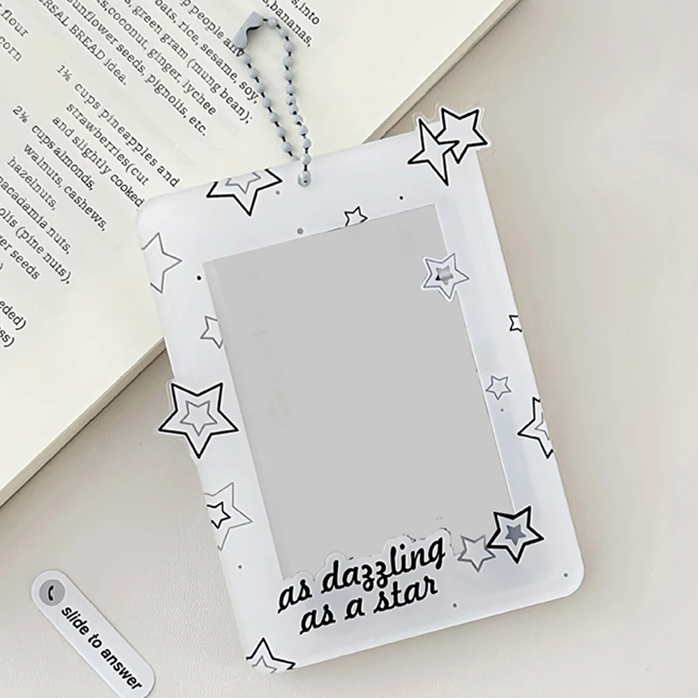 Acrylic Cute Star Card Sleeve Storage Pendant Photo Holder Pendant Card Holder Display Photo Protection Sweet Cartoon