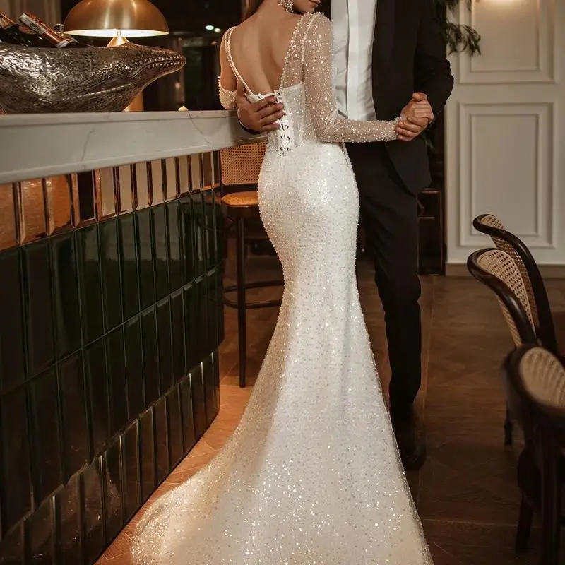 ที่กําหนดเองG Lamorous A Ppliquesรอยัลรถไฟลูกไม้บอลชุดชุดแต่งงานเลื่อมที่รักเจ้าหญิงชุดเจ้าสาว