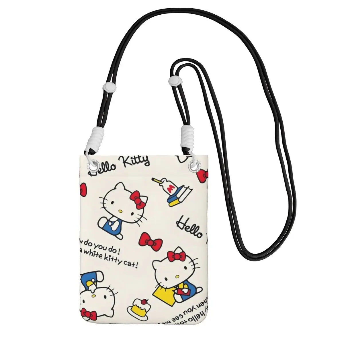 

Custom Hello Kitty Smart Phone Wallet With Strap Cute Cat Crossbody Bag Women Men Traveling Mobile Phone Bag