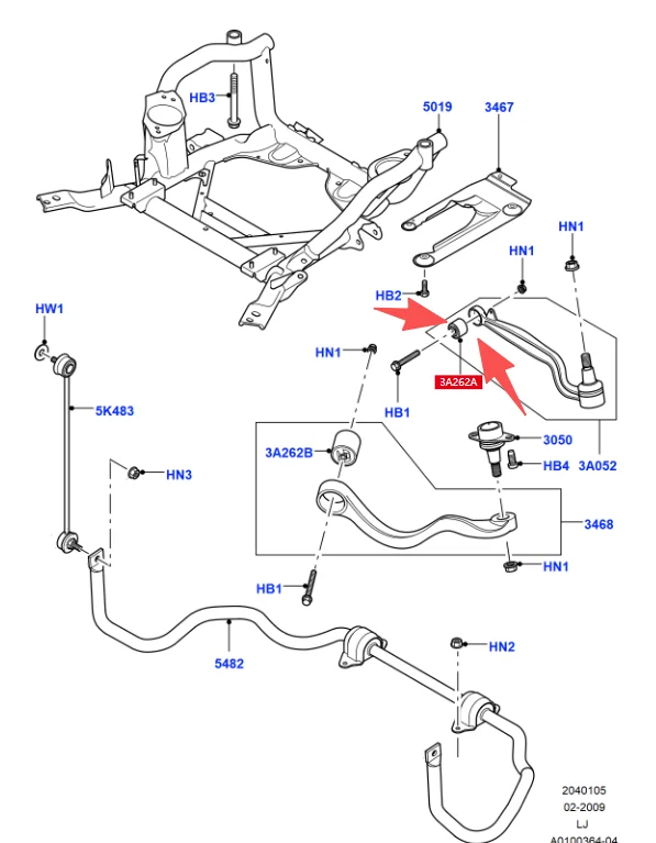 RBX000070 Front Lower Arm Bush For Land Rover Range Rover 2002-2012