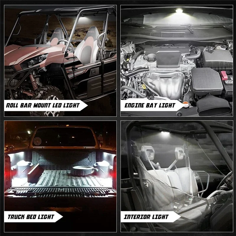 عادي أحمر أبيض ثنائي اللون LED قبة ضوء ل UTV لفة قفص فائدة ضوء مع التبديل ل بولاريس ل RZR 4WD ل Can-Am