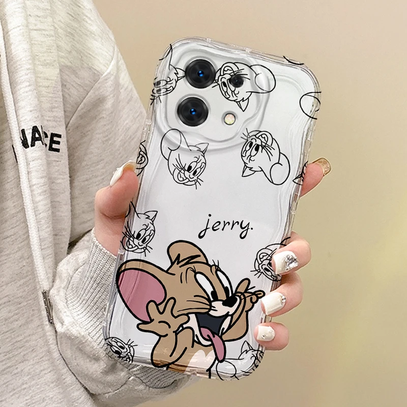 T-Tom And J-Jerry Couple Cartoon Phone Case for Redmi Note 13 12 11 ProPlus 10 9 Pro 14C 13C 12C 11S 10A K70 TPU Dustproof Cover