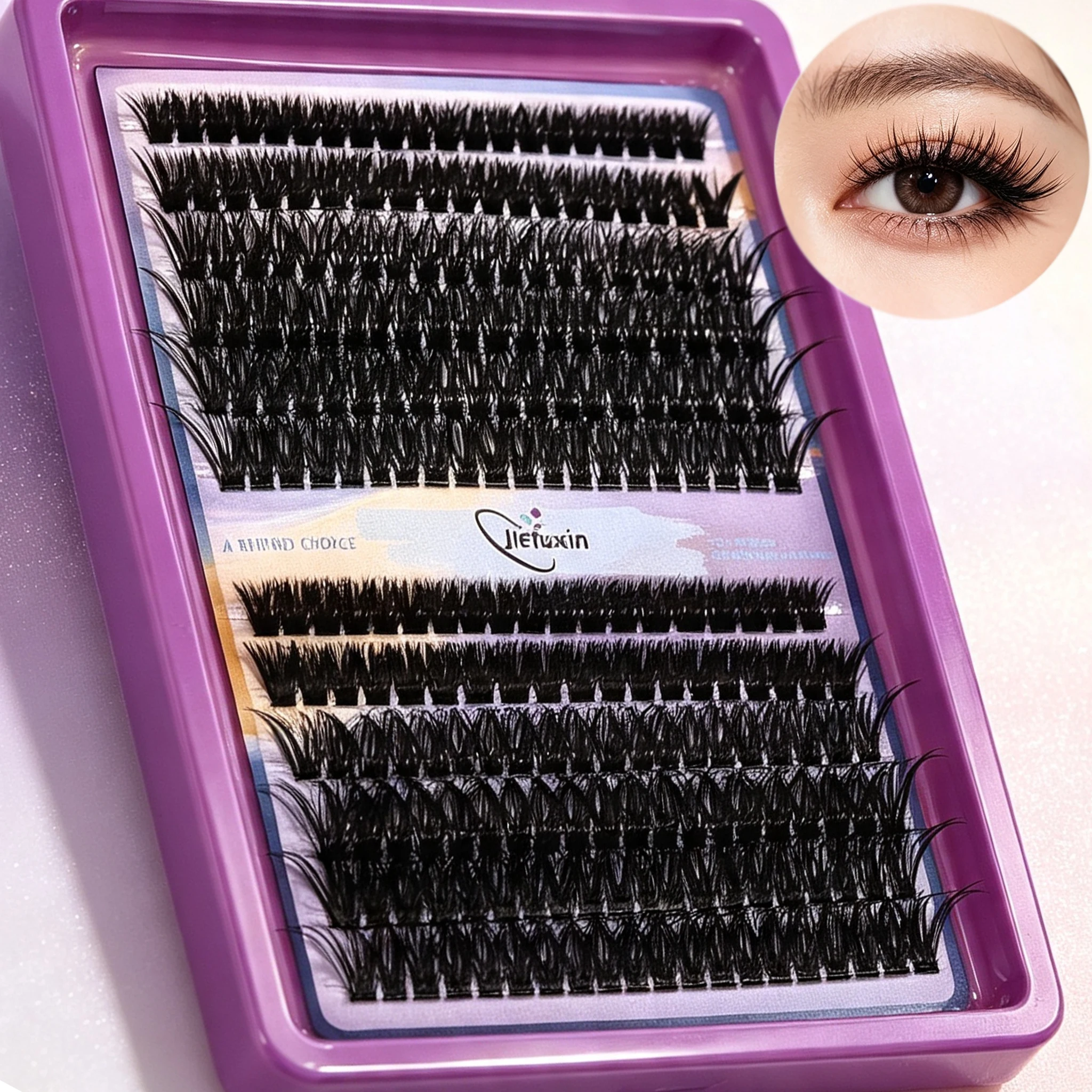 Manga Cluster Lashes D-Curl Flauschige Einzelwimpernverlängerungen DIY Selbstklebende Natürliche Falsche Wimpern für Anfänger Tägliches Make-up – Detail 1