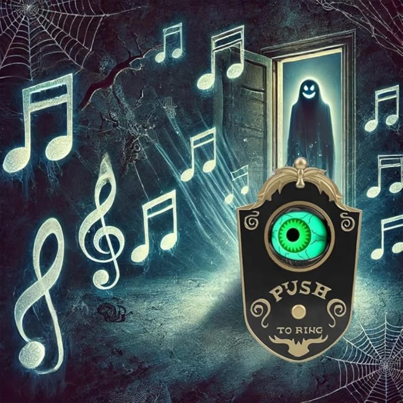 Halloween Decoration Eyeball Doorbell One-eyed Doorbell Horror Props Ghost's Day Glowing Home Hanging Electric Luminous Sounding