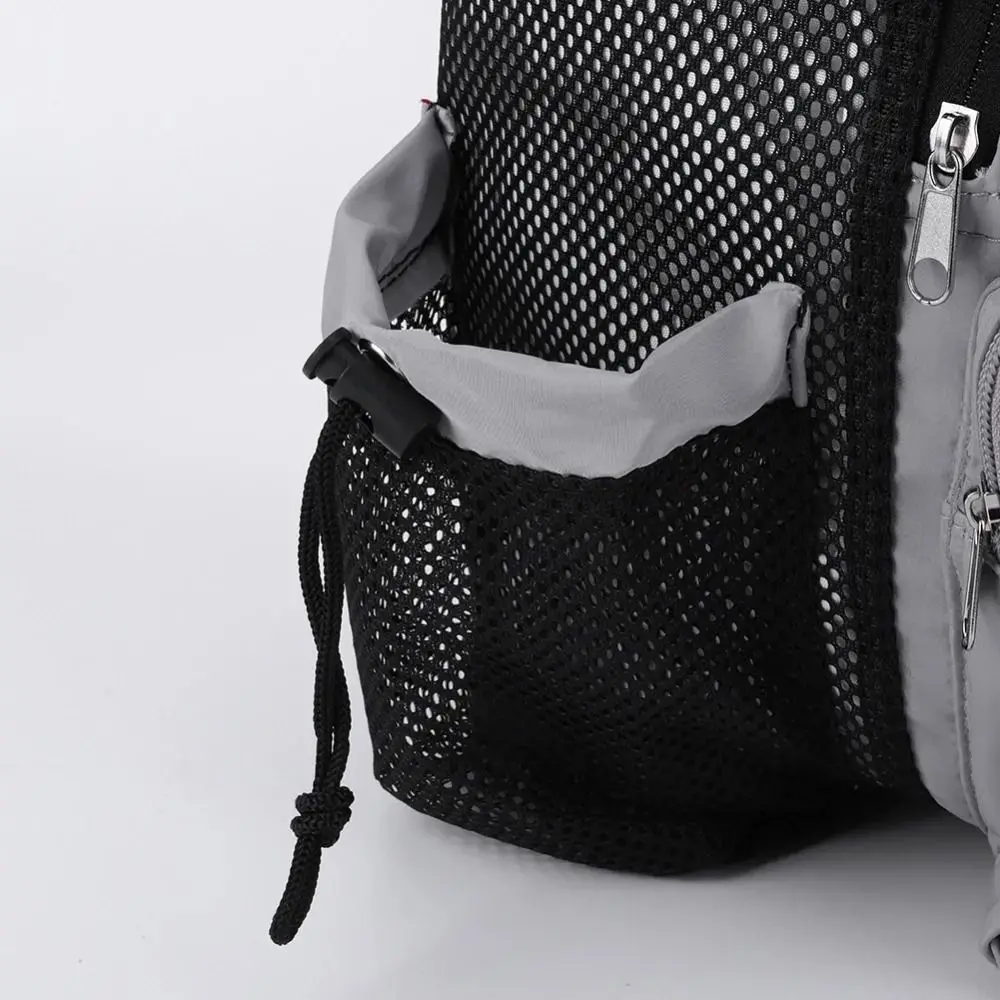 with Wet Pocket Mesh Drawstring Backpack Large Capacity Solid Color Swim Bag Fitness Beach Storage Bags Sports Bag Organizer